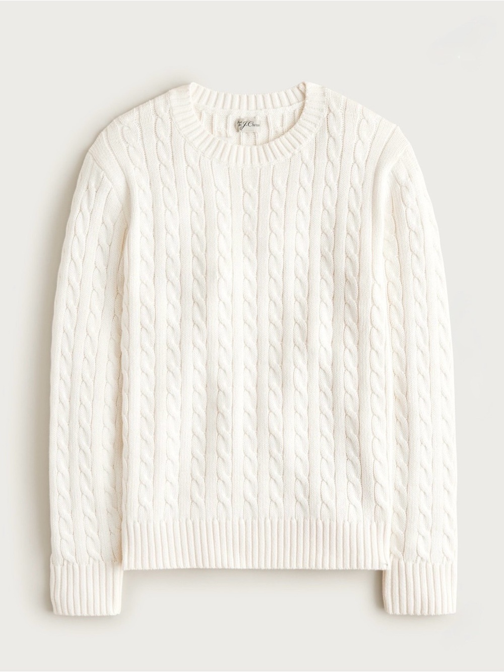 NWT J.Crew Heritage Cotton Cable-Knit Sweater Ivory Cream Size XS